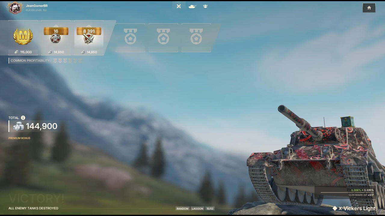 Novo WOT Bliz? Maestria de Vickers Light (Gostei bastante dele)
