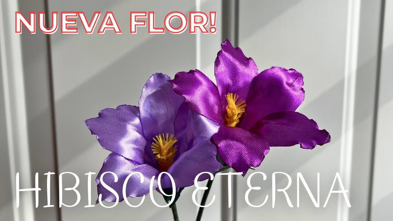 C&oacute;mo hacer una flor HIBISCO de list&oacute;n | Flor eterna paso a paso