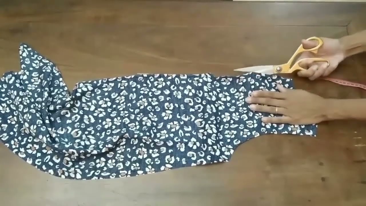 Costura Fácil de Vestido com manga de viscose. Corte sem molde para Iniciantes. DIY