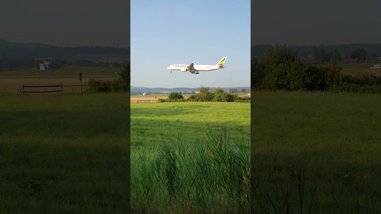 Airbus A350-941, Ethiopian Airlines ET-ATY, Final approach runway 14 ZRH.