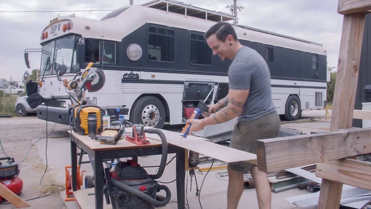 Skoolie RV Door Install - Chris's Bus Gets New Uppers