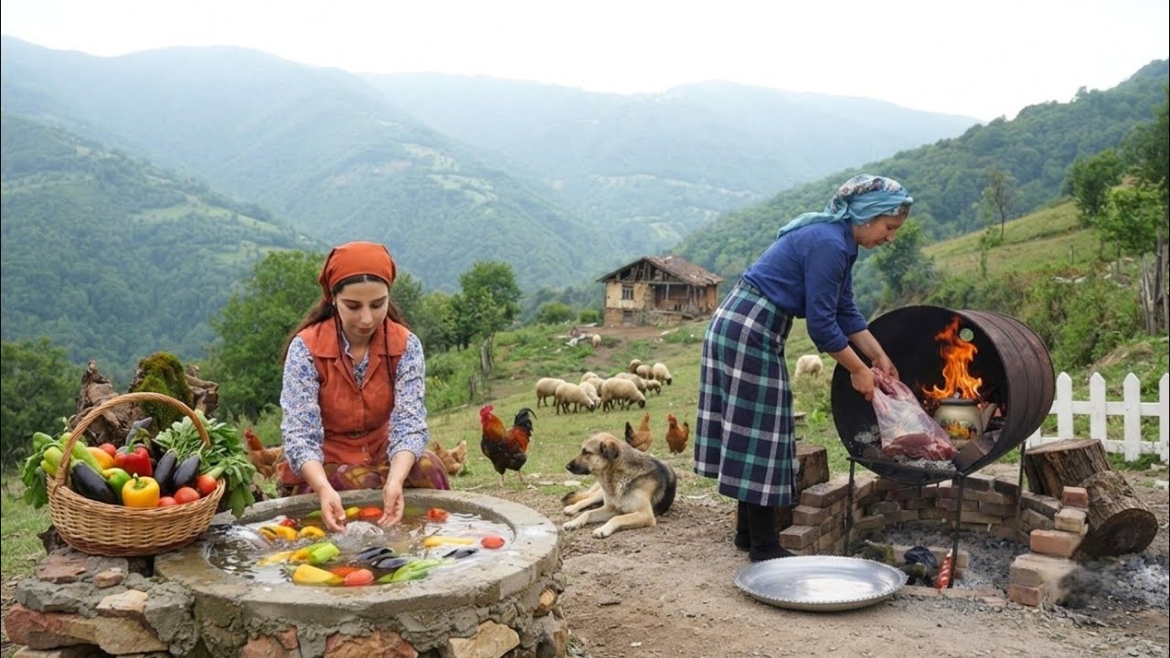 IRAN Rural Life | Cooking a Leg of Lamb and Bread in a Barrel