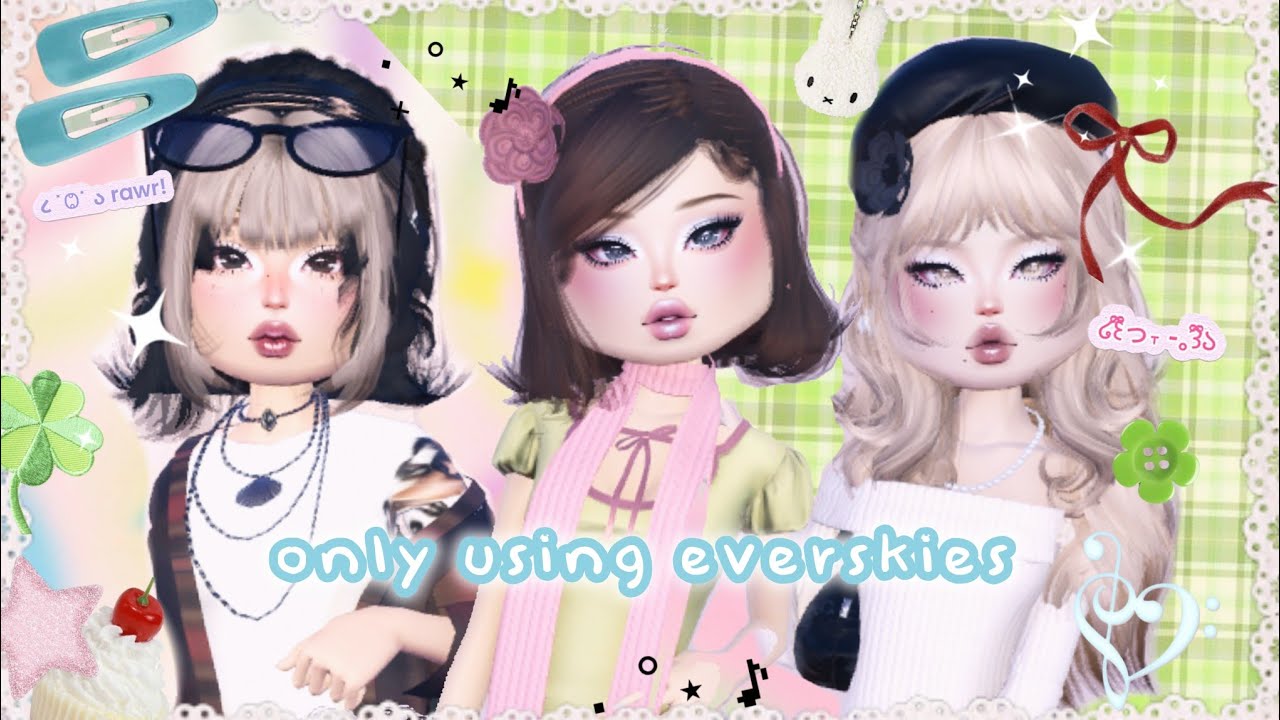 ⋆˙⟡only using everskies for every theme🍒‧₊˚♪ 𝄞₊˚⊹playing dress to impress 🍀*⁠.⁠✧