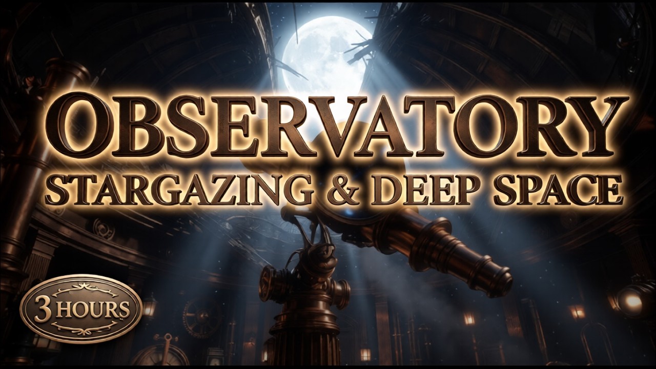 3 Hours Abandoned Steampunk Observatory Ambience  Starry Sky Through Broken Dome  Deep Sleep & Focus