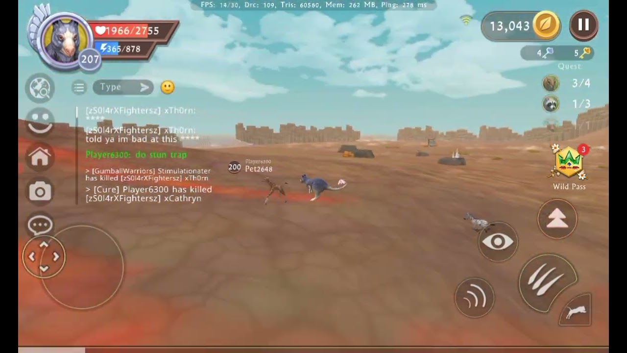 [Wildcraft pvp] zDiotzz an Player6099 vs Cathryn and xThorn