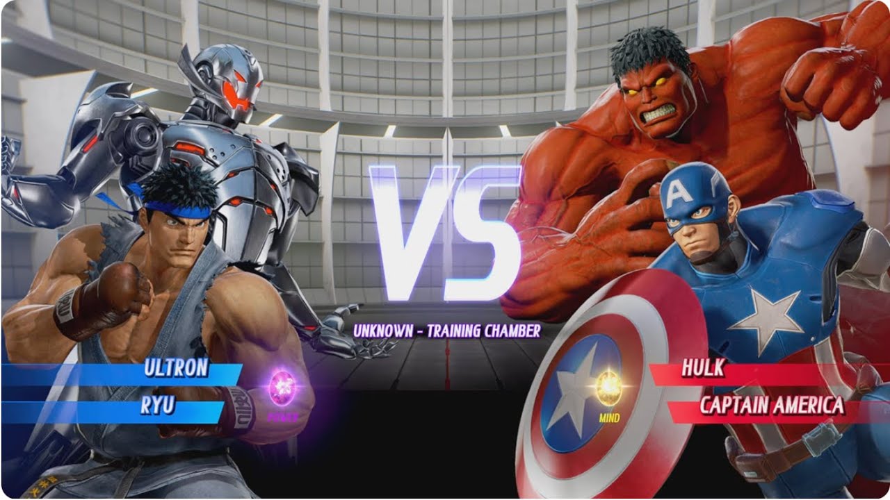 Ultron and RYU vs Red Hulk and Captain America - MARVEL VS. CAPCOM: INFINITE