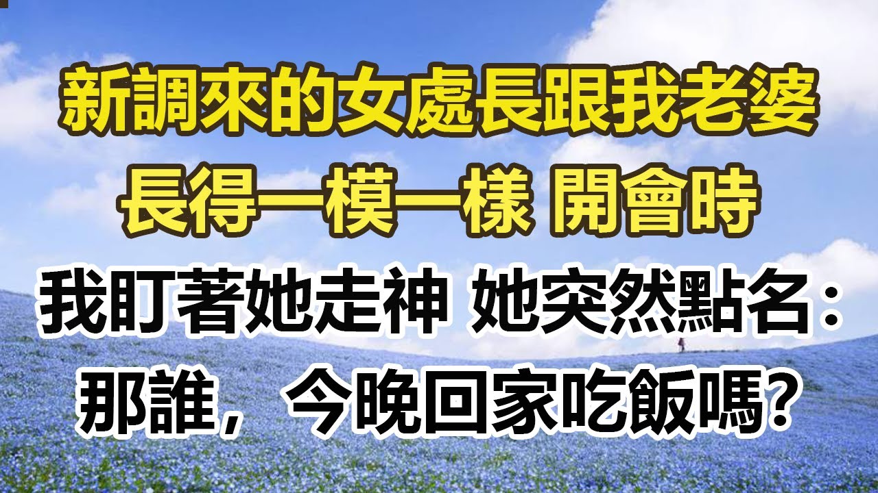 新調來的女處長跟我老婆，長得一模一樣 開會時，我盯著她走神 她突然點名：那誰，今晚回家吃飯嗎？#幸福敲門 #為人處世 #生活經驗 #情感故事