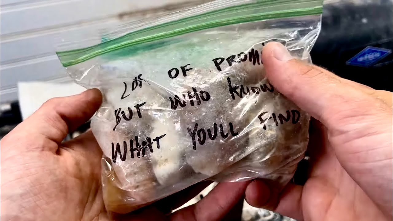 I cut open baggies of rocks from Oregon!