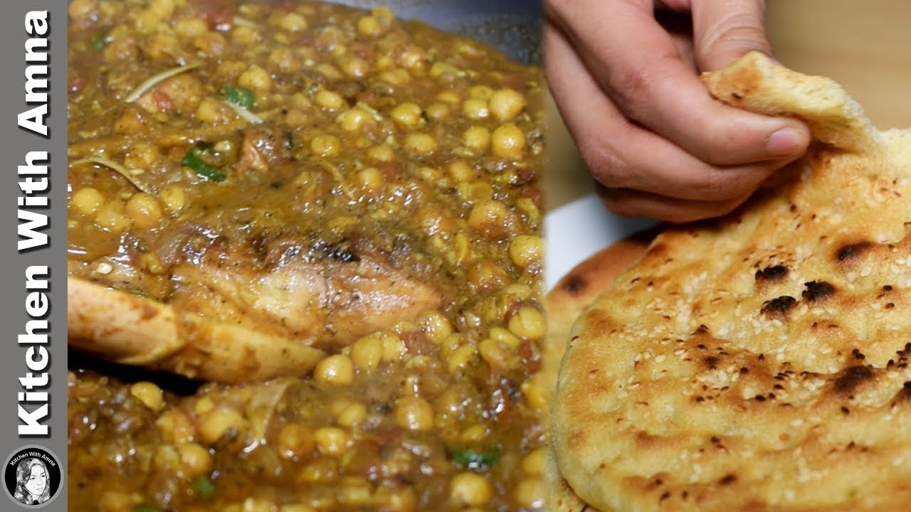 Professional Naan Chanay Recipe - Lahori Nashta Murgh Chana With Tawa Naan - Kitchen With Amna