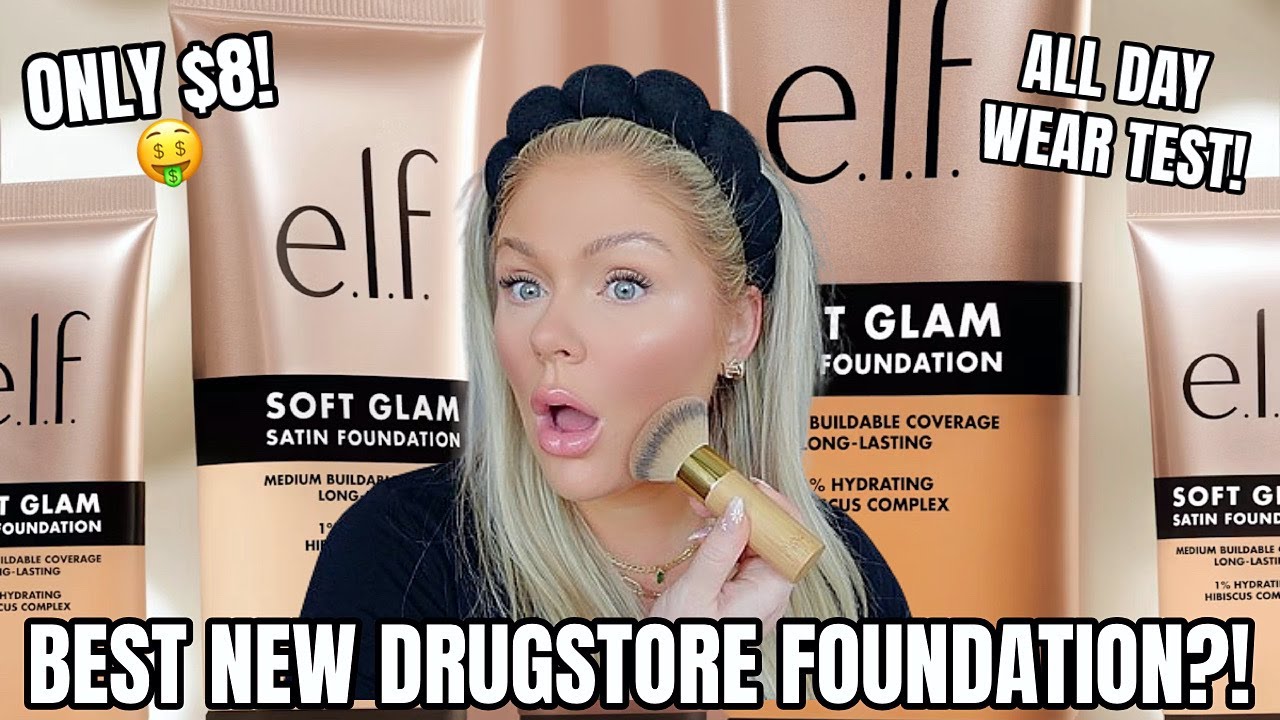 *NEW* $8 elf Soft Glam Satin Foundation 🤩 Full Day Wear Test & First Impressions Review KELLY STRACK