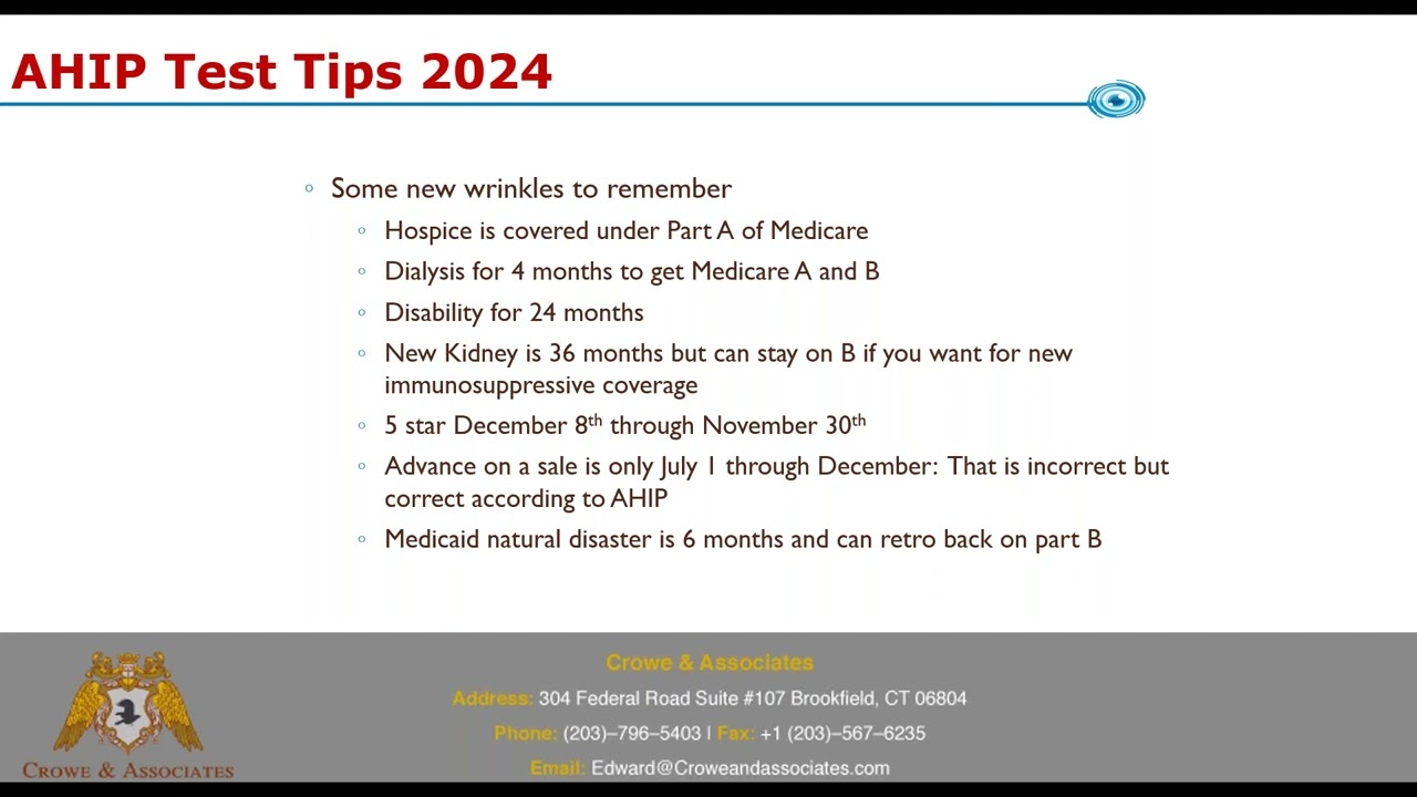 AHIP TEST TIPS 2024