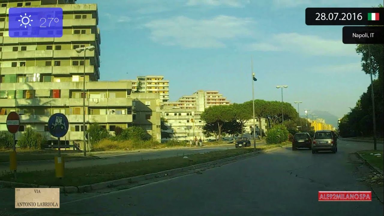 Driving through Napoli (Italy) from Secondigliano to Scampia 28.07.2016 Timelapse x4