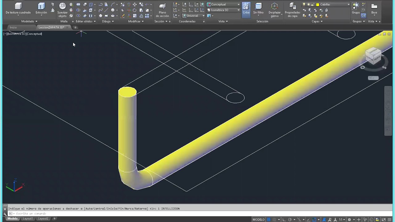 Clase Virtual de AUTOCAD 3D, Como crear una Zapata 3D con su acero y malla.