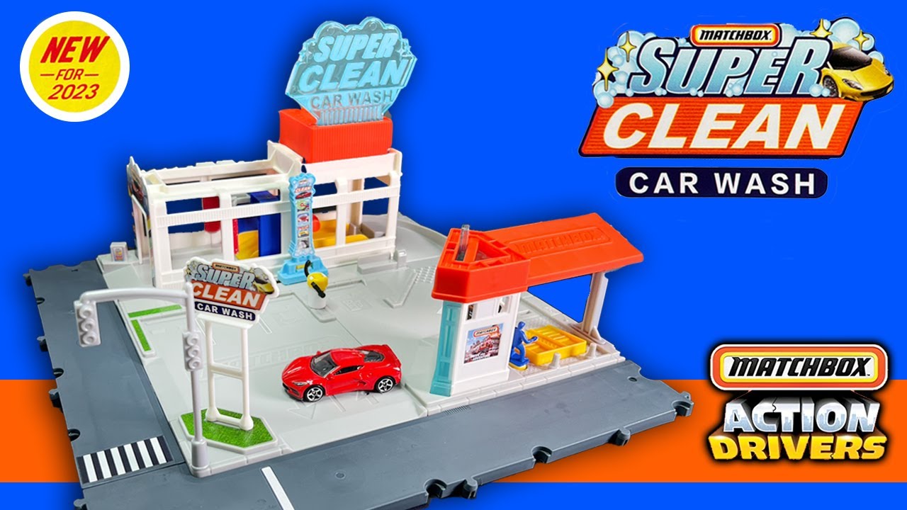 Игровой набор Matchbox Action Drivers «Суперчистая автомойка» со светом и звуком (новинка 2023 года)