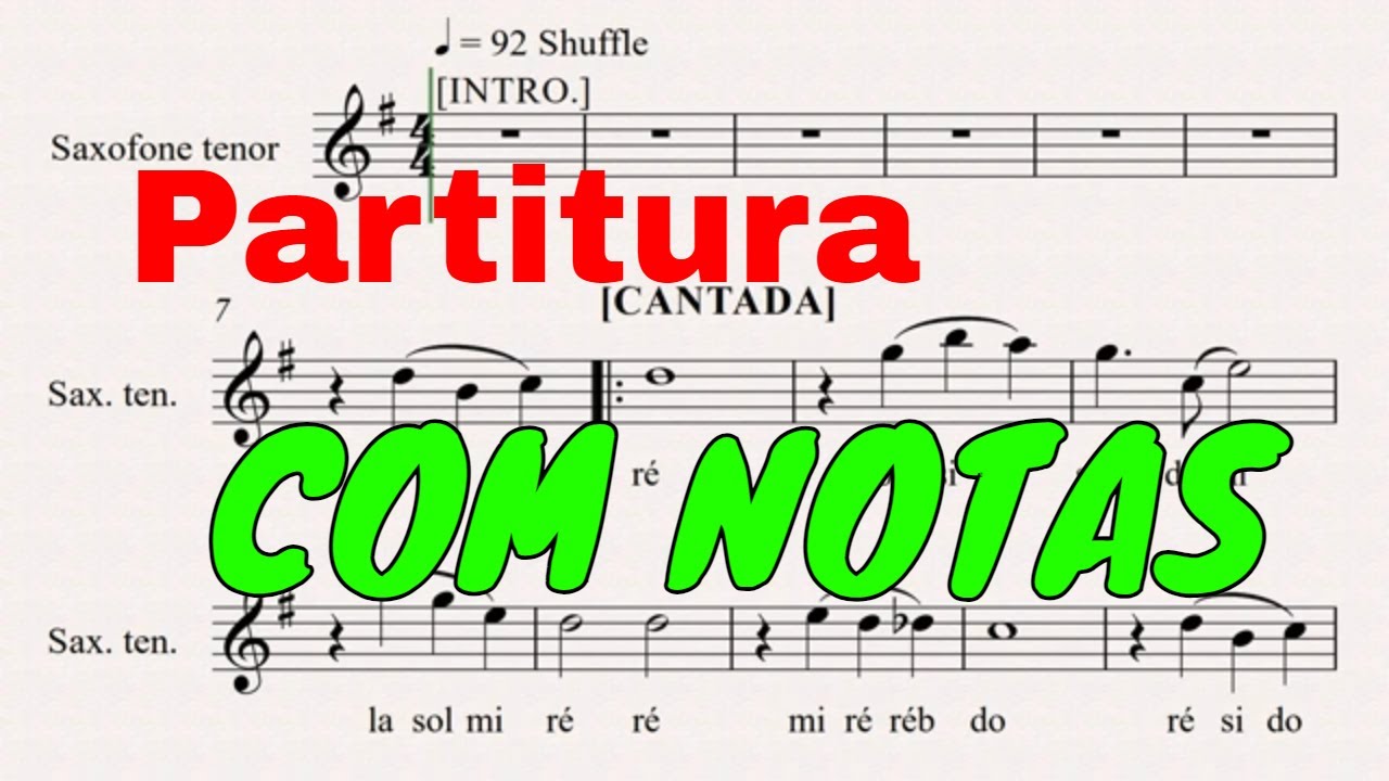 PORQUE ELE VIVE | 545 Harpa Cristã [ Partitura de Sax Tenor COM NOTAS ] 👇PARTITURA PDF👇