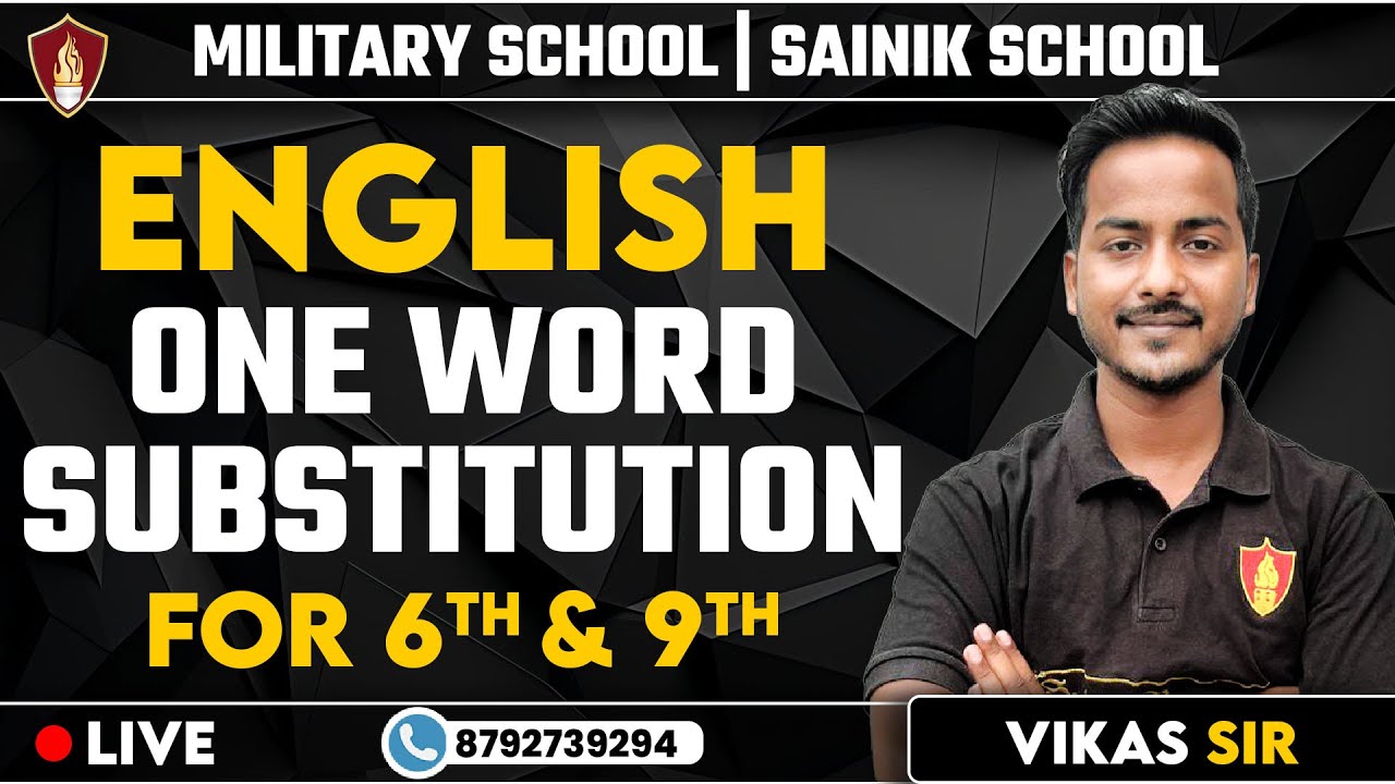 One word substitution for 6th & 9th | RMS & Sainik School Online Classes | Military School Coaching