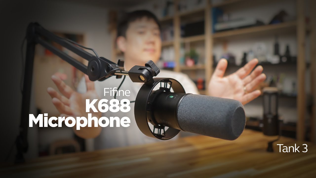 Динамический микрофон Fifine K688 USB и XLR со штангой — распаковка, настройка, тестирование и обзор