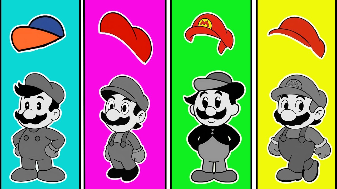 Hat Matching Fun 🧢 Unlock Mario’s Stylish Costumes 💥| Funny Mario Animation