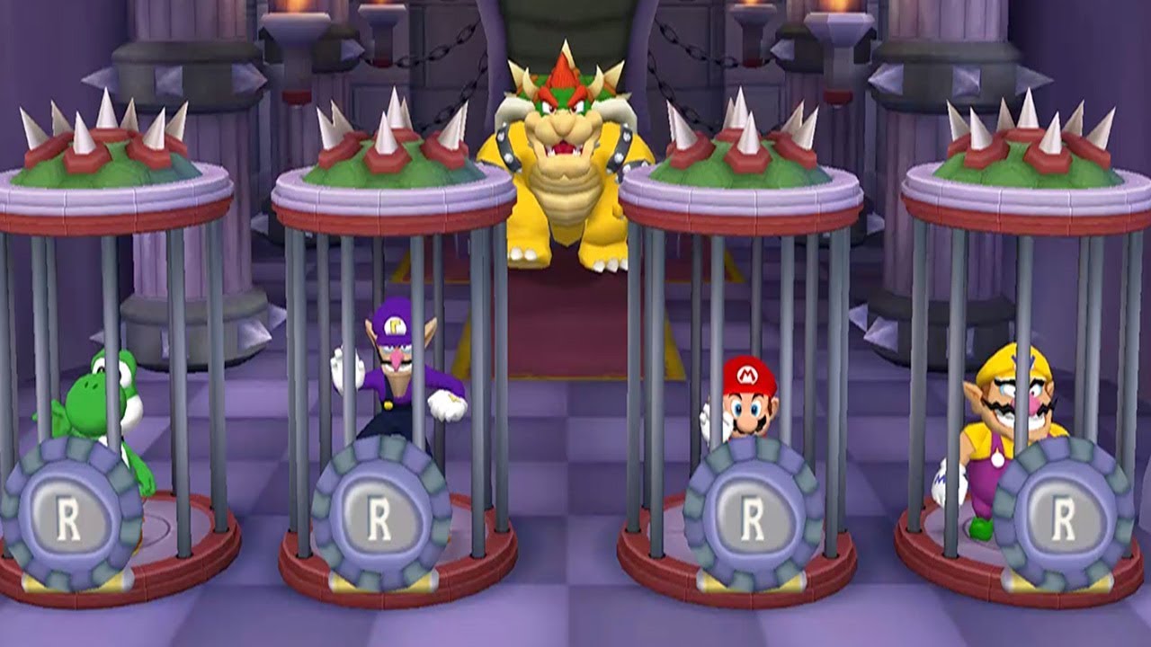 Mario Party 5 - 4 Player Minigames - Yoshi Waluigi Mario Wario All Lucky Funny Mini Games