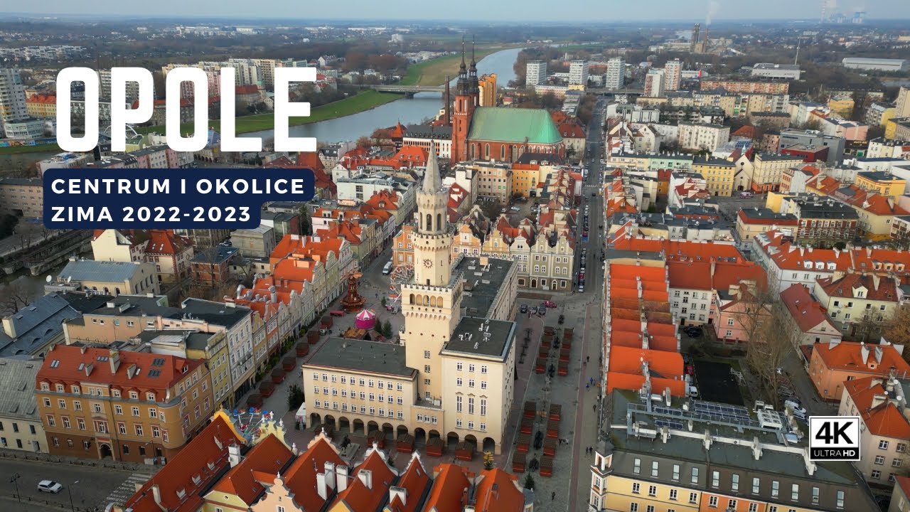 Opole Zimą - Centrum, stare miasto, wyspa Pasieka, Bolko i Osiedle ZWM. Opole z drona