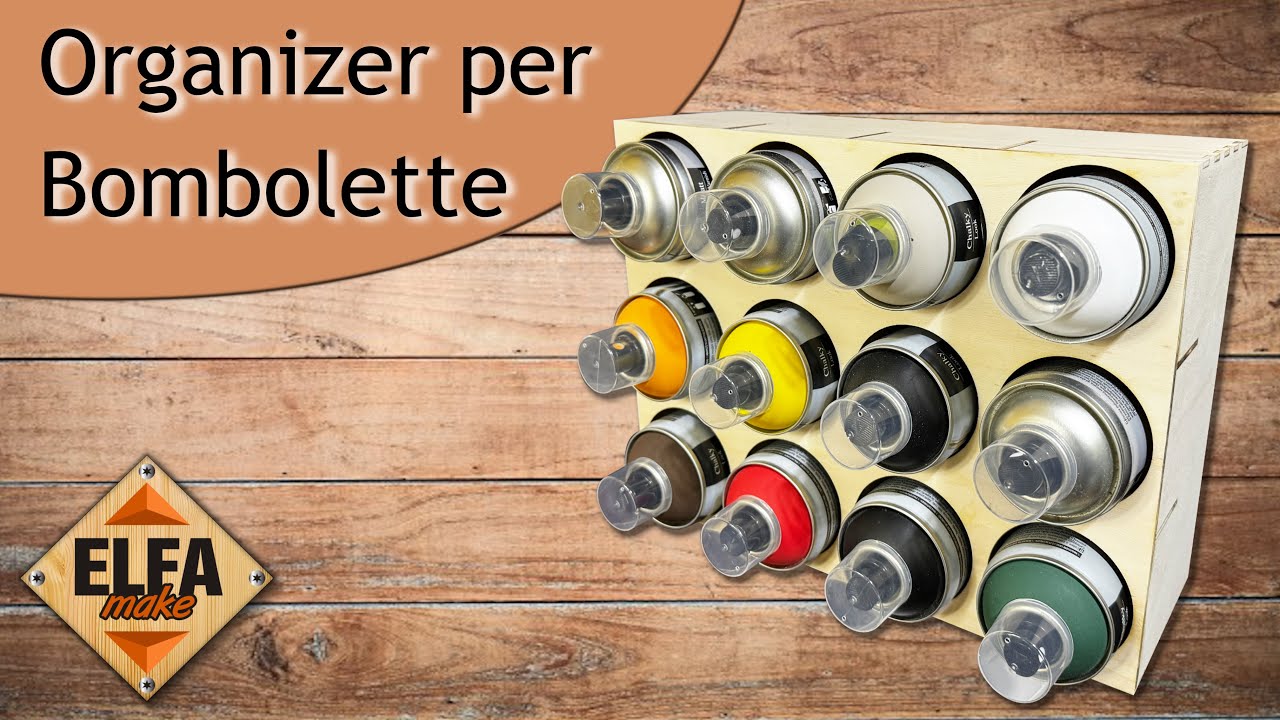 Rack porta bombolette spray tagliato interamente al Laser - Fai da Te