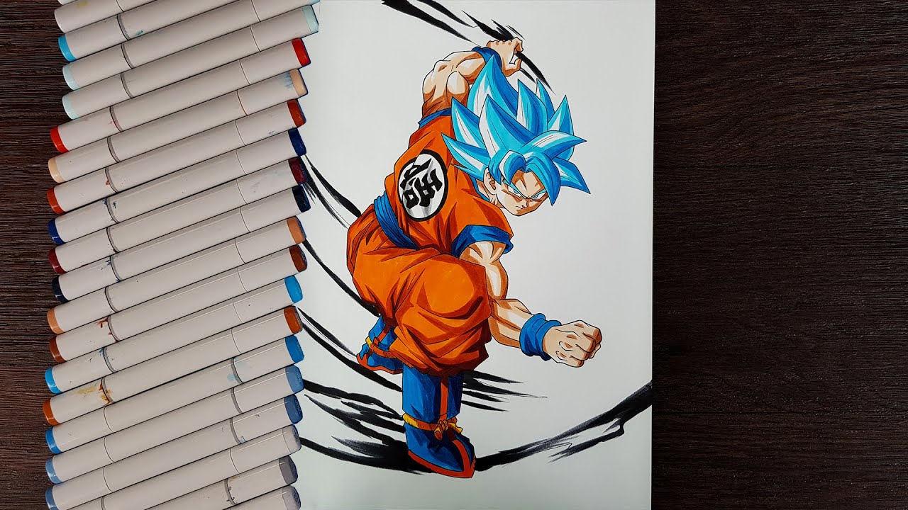 Drawing Goku Super Saiyan Blue Path To Power