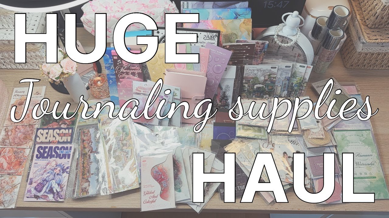 1 hour ASMR | New journaling supplies HAUL | Temu haul