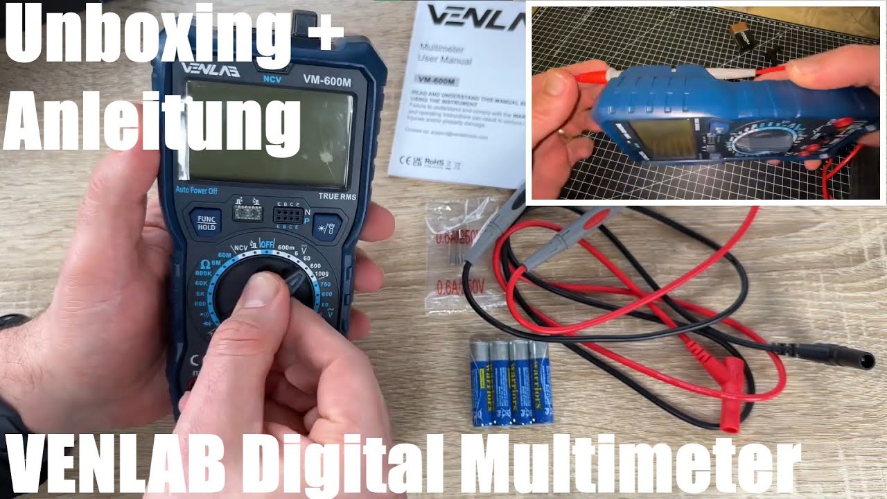 Multimeter mit 6000 Zählungen, True RMS Digital Multimeter von VENLAB Unboxing und Anleitung