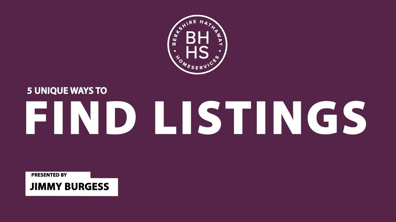 5 UNIQUE WAYS TO FIND LISTINGS TRAINING