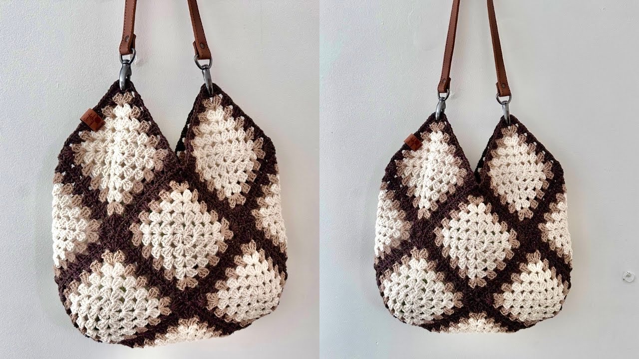 Faça uma bolsa de crochê com 13 squares
