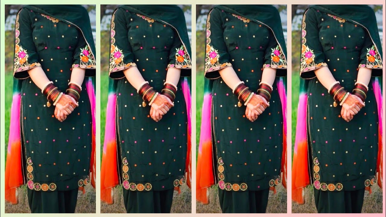 Most Beautiful Punjabi Suit Machine Embroidery designs | Kadhai Waale Suit #embroiderysuits