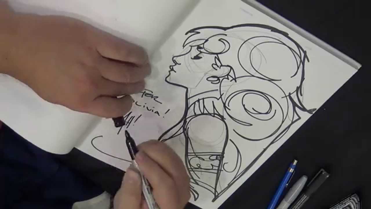 Adam Hughes drawing Starfire
