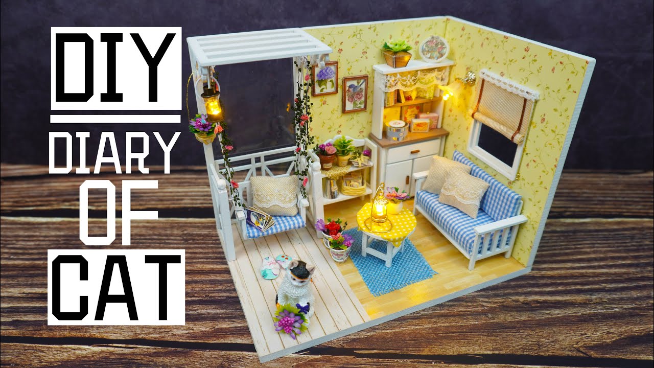 「老徐模型」在家就能荡秋千，DIY小屋之小猫日记 DIY Miniature Modern Diary of cat