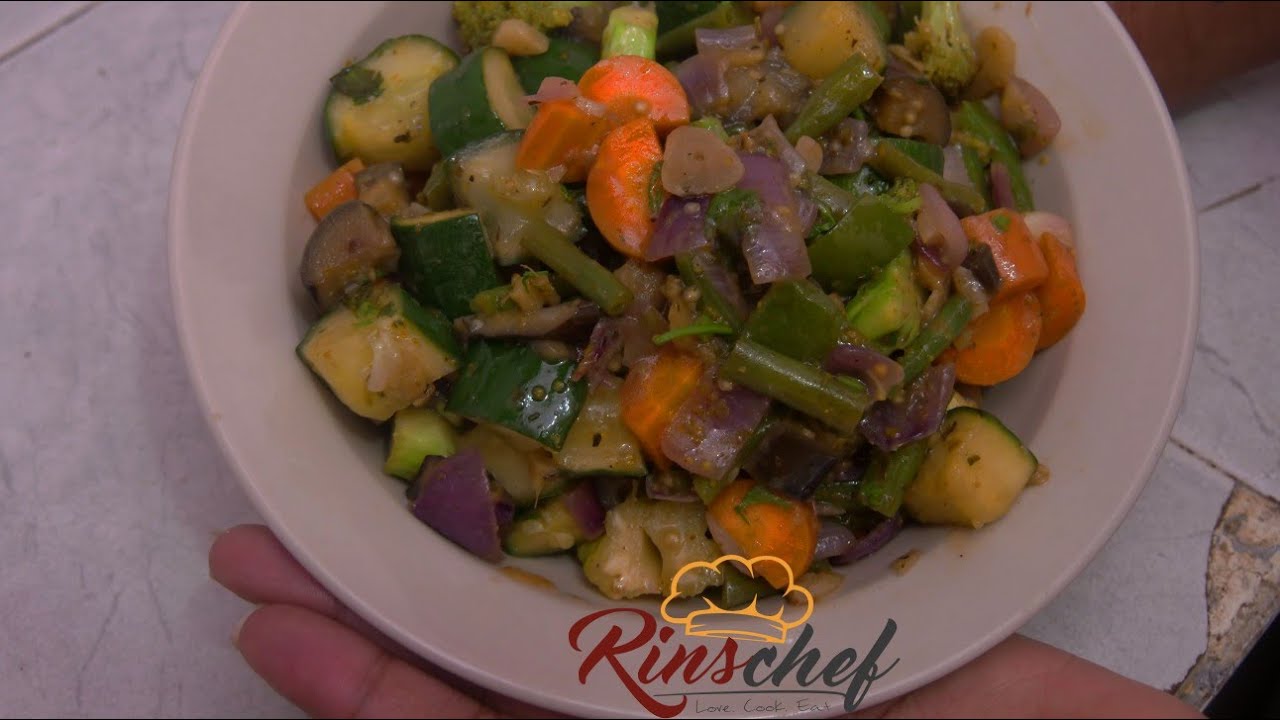 HOW TO PREPARE TASTY BROCCOLI/MIXED VEGETABLE / Garlic, Broccoli, Courgette, French beans & onions