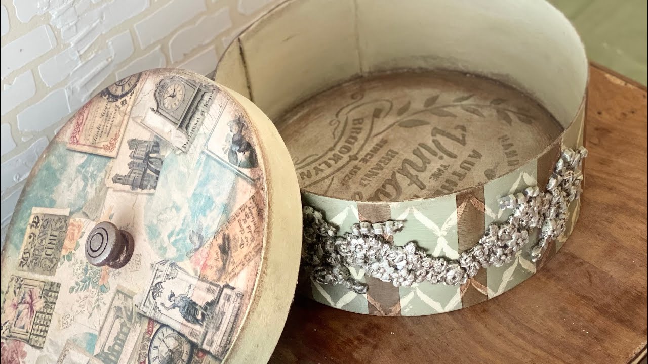How to paint a vintage round box/hat box