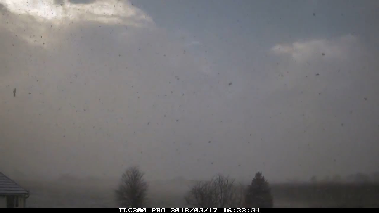 17th March 2018 timelapse, Irlam: Heavy snow showers