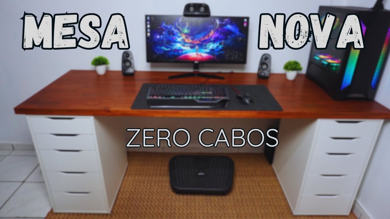 MEU SETUP 2023 DE MESA NOVA + COMO ESCONDER OS  CABOS + UPGRADES