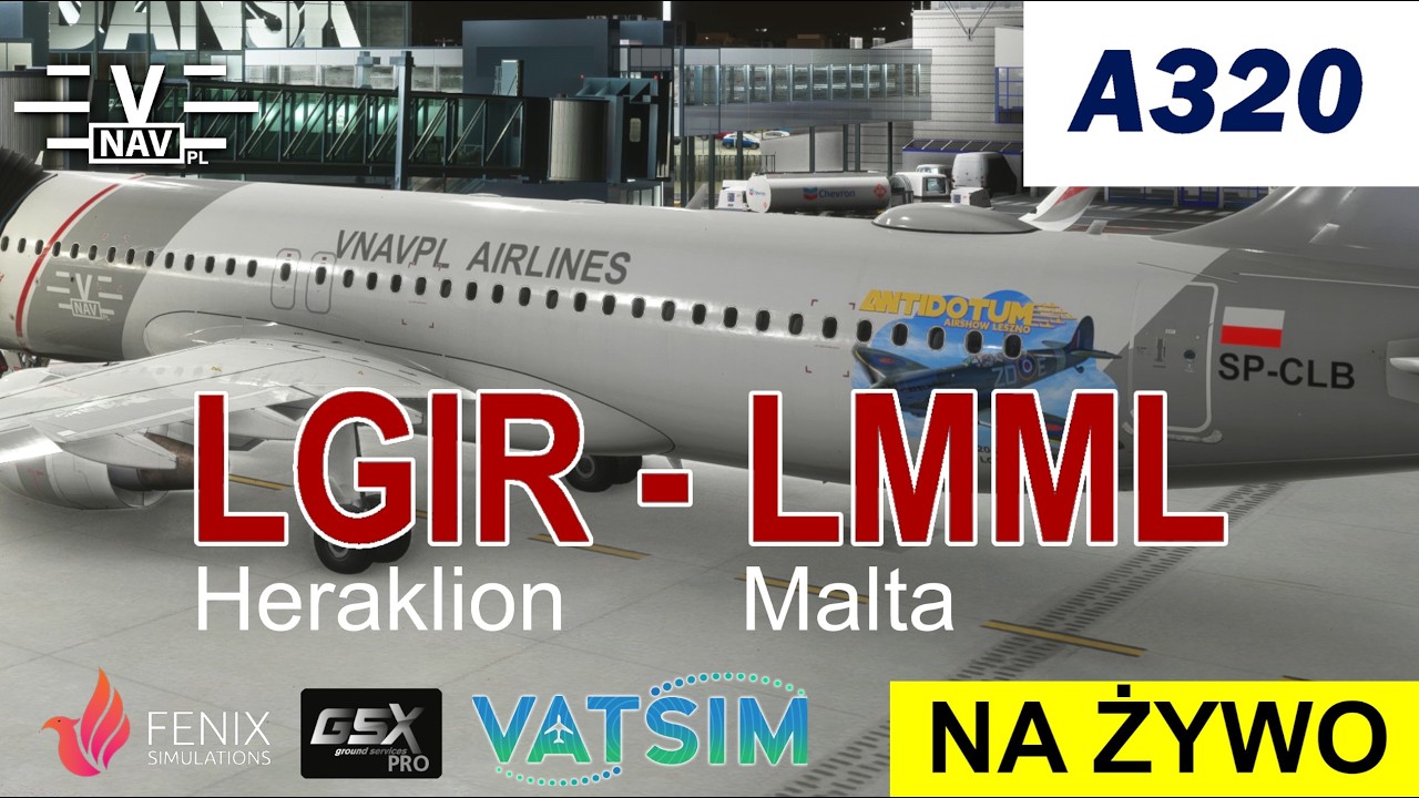 ✈️MSFS 2024✈️ LGIR (Heraklion) - LMML (Malta) | Airbus Fenix A320 | GSX Pro | Vatsim