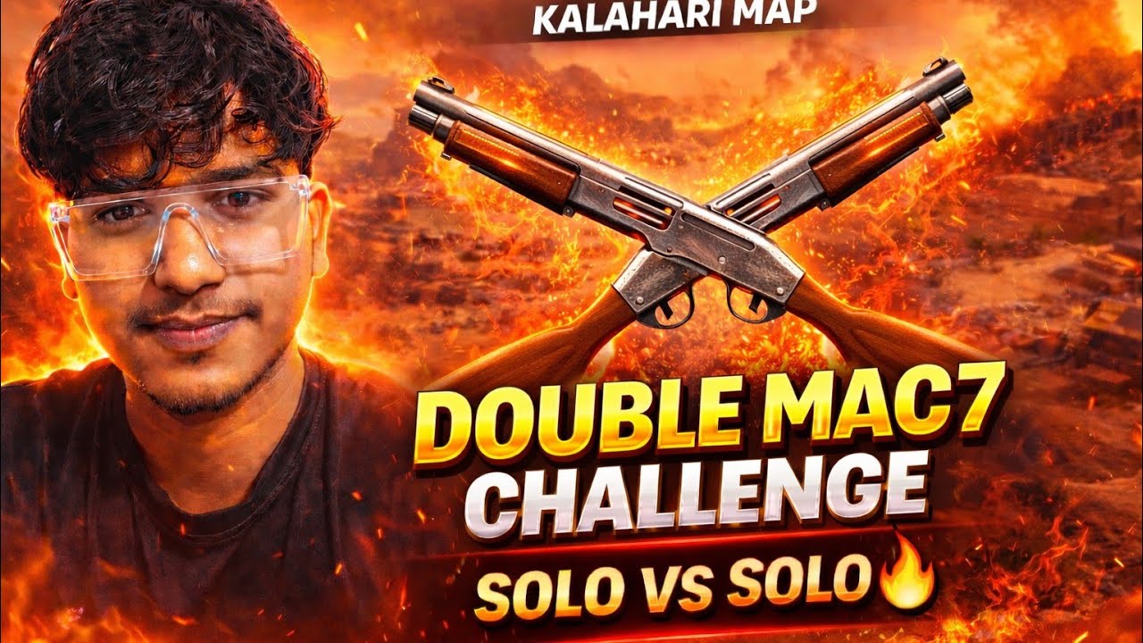 DOUBLE MAC7 CHALLENGE 😱 | Solo vs Solo Kalahari Map 🔥 Free Fire MAX BY SNIPER NOX .......