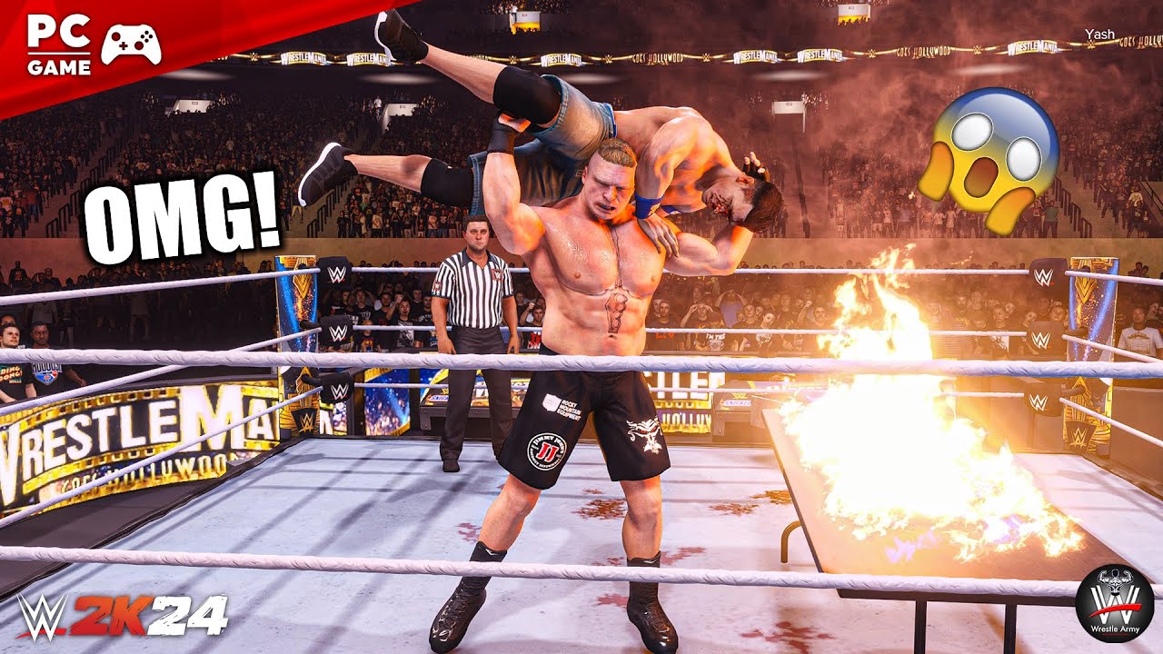 WWE 2K24 - Brock Lesnar vs John Cena | No Holds Barred Match