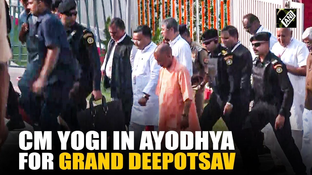UP CM Yogi arrives in Ayodhya for grand Diwali celebrations and Deepotsav