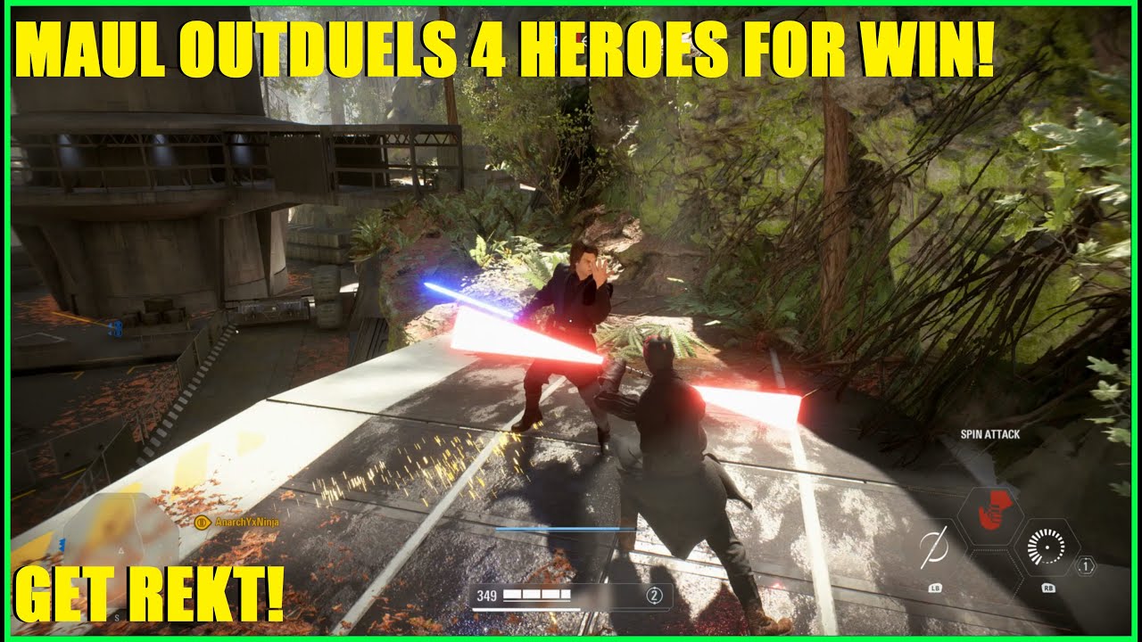 Star Wars Battlefront 2 - Darth Maul out duels 4 heroes to end game! Han REKTS thirsty saber users!