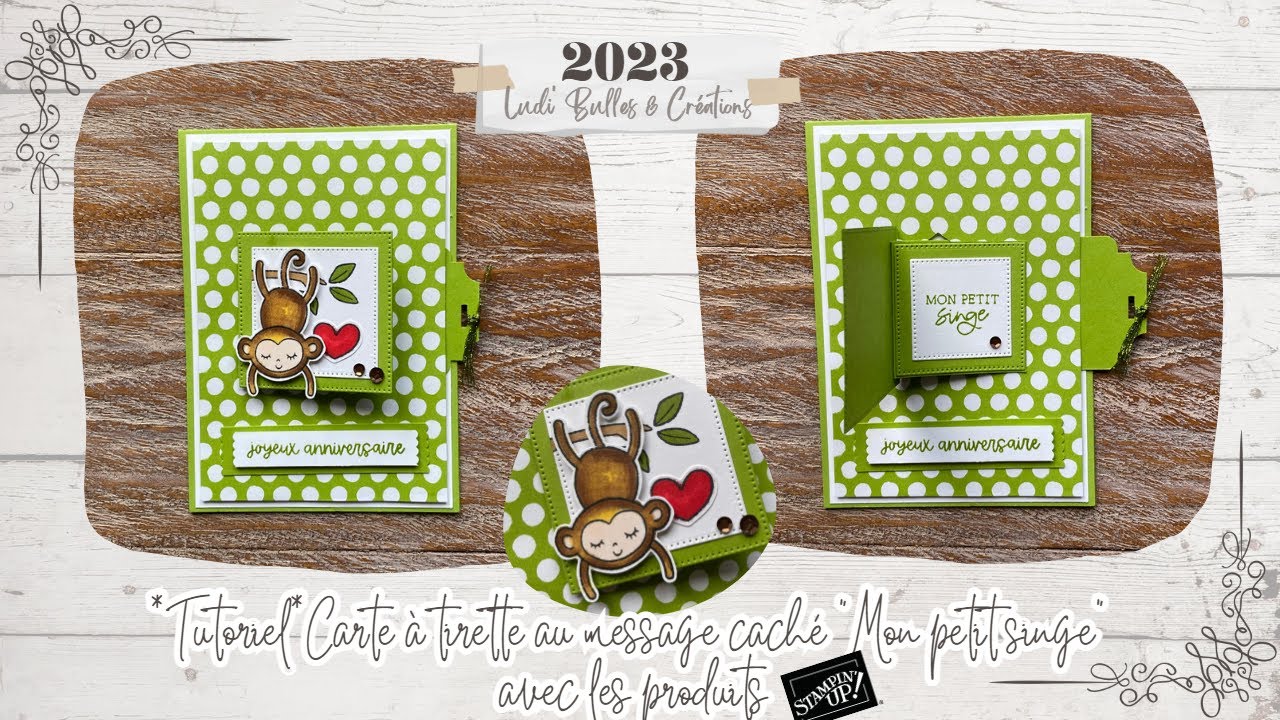 *Tutoriel* Carte à tirette au message caché - Pull tab flap card, avec les produits Stampin' Up!