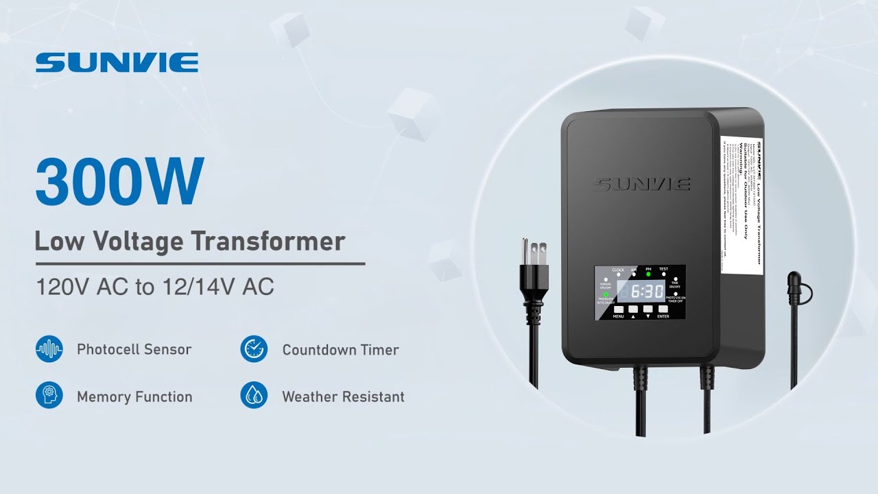 SUNVIE LVT-MH-300W Landscape Lighting Transformer Introduction & Installation Guide