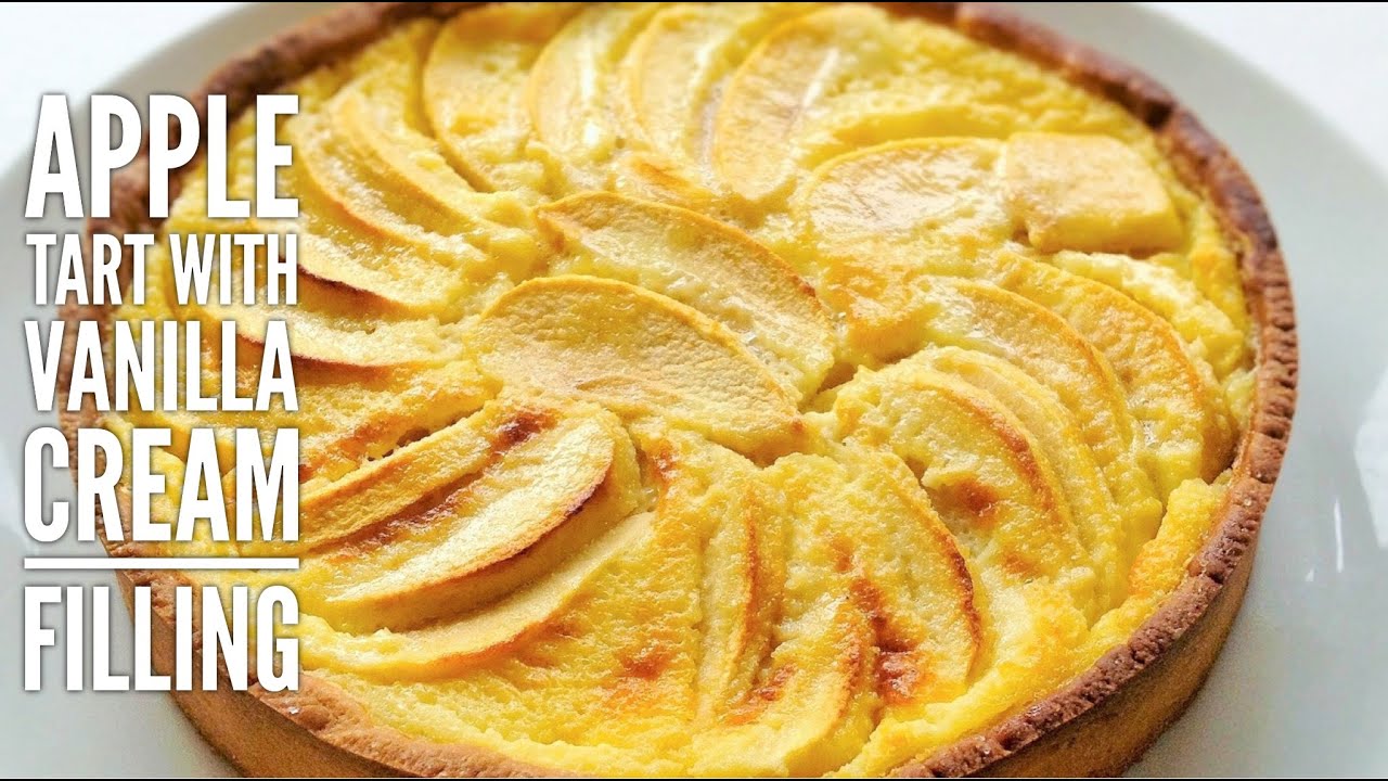 Alsatian-Style Apple Tart (with Vanilla Cream/custard filling) - Very easy to make