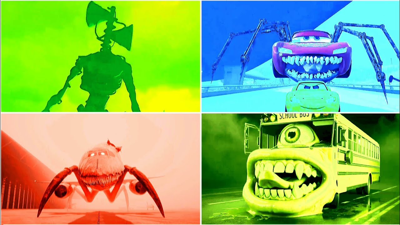 SCHOOL BUS 🆚 SIREN HEAD 🆚 INFECTED SKY 🆚 McQUEEN MONSTER - COFFIN DANCE SONG | TILES HOP #167
