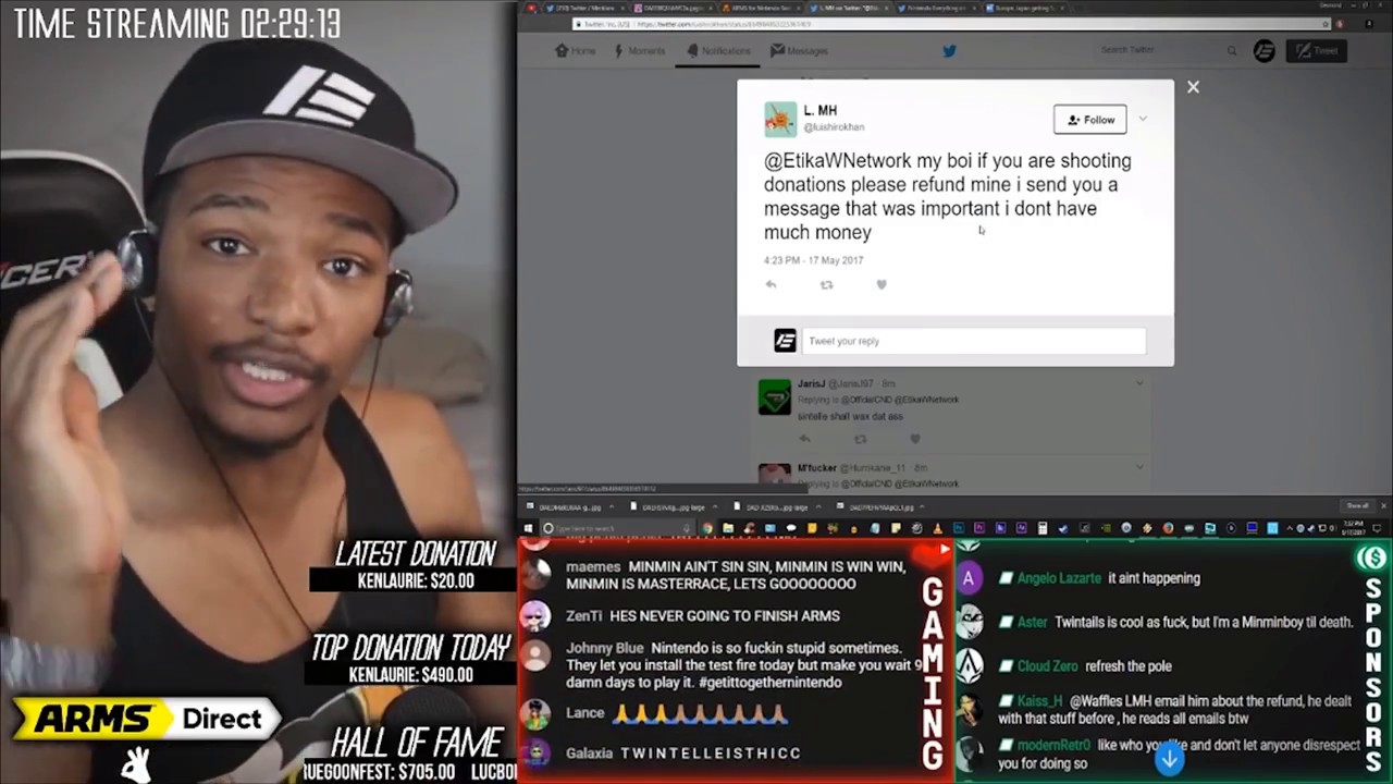 Etika gets triggered from fan donation chargebacks (Livestream Highlights)