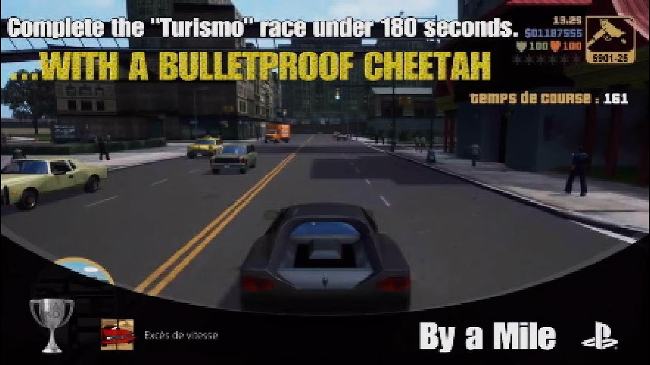 GTA 3 | By a Mile (With Bulletproof Cheetah) | Trophy / Achievement