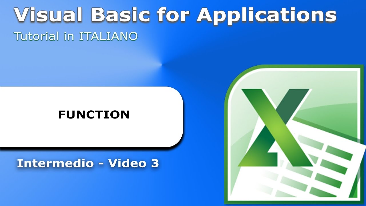 Tutorial VBA Intermedio - Video 3 - Function
