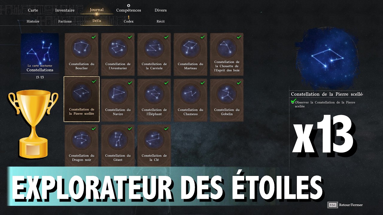 EXPLORATEUR DES &Eacute;TOILES - TERMINER TOUTES LES &Eacute;PREUVES DES CONSTELLATIONS x13 - CRIMSON DESERT